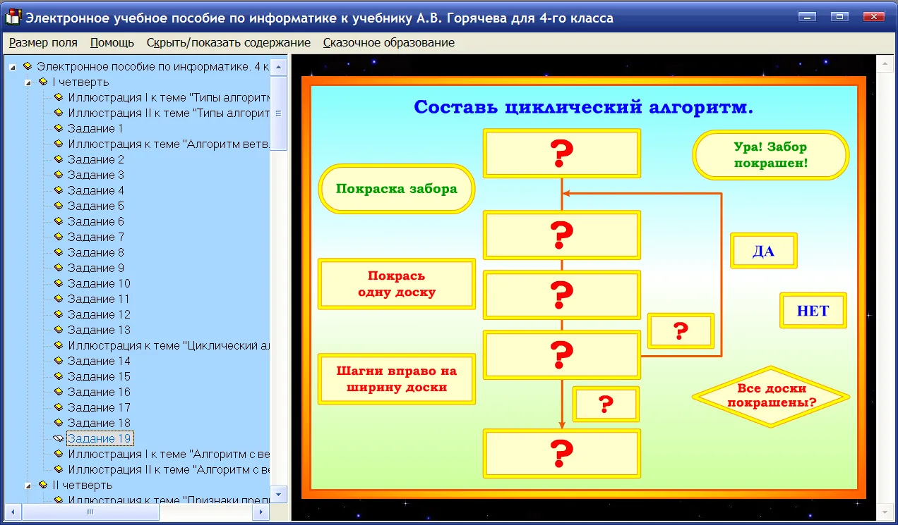 Электронное пособие по информатике для 4 класса к учебнику А.В. Горячева и др.